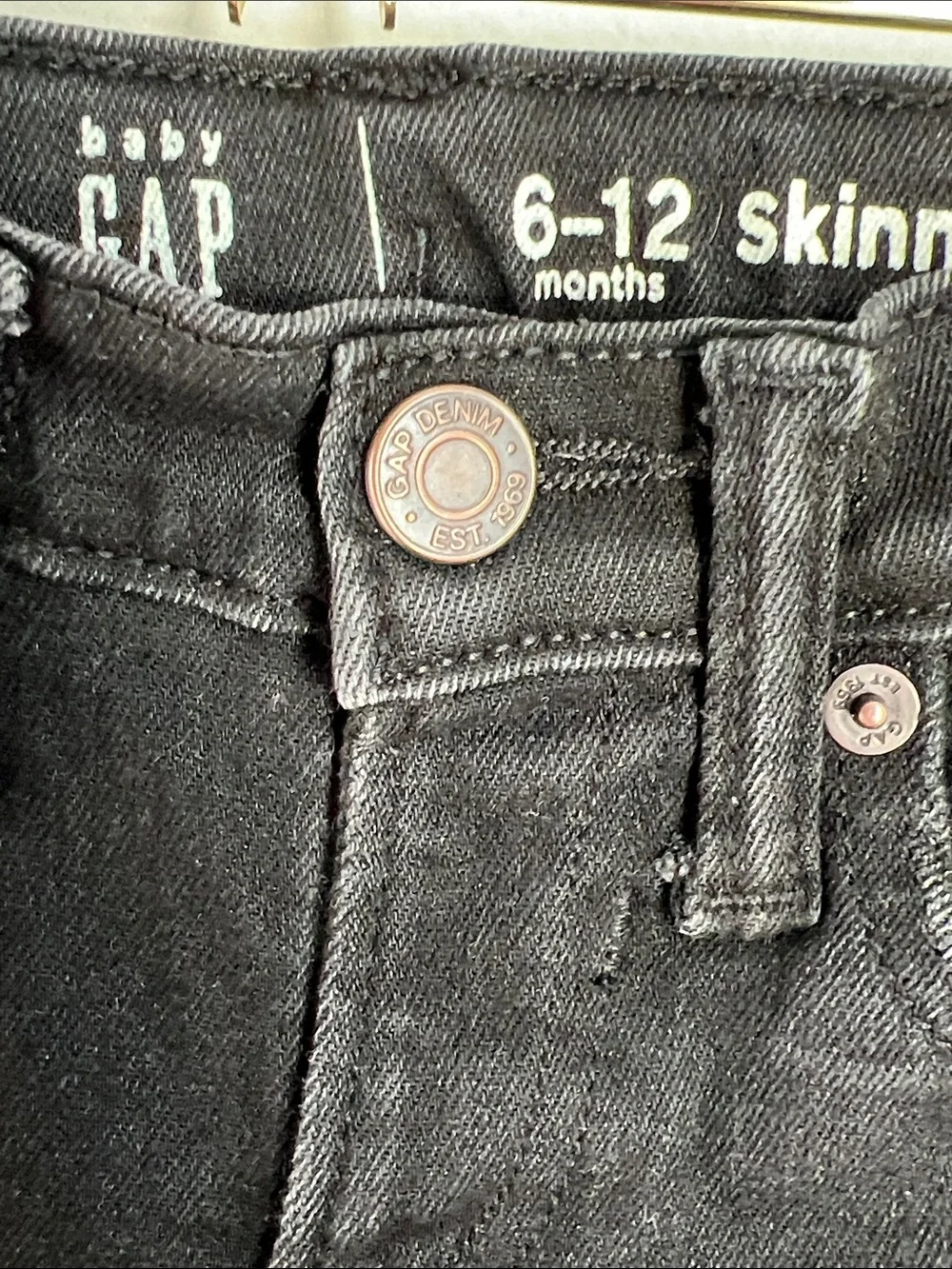 GAP | Baby Black Pull-On Skinny Denim Jeans Size 6-12 Months